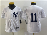 New York Yankees #11 Anthony Volpe Youth White Without Name Cool Base Jersey