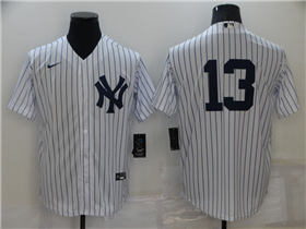 New York Yankees #13 Jazz Chisholm Jr. White Without Name Cool Base Jersey