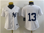 New York Yankees #13 Jazz Chisholm Jr. Women's White without Name Cool Base Jersey