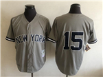 New York Yankees #15 Thurman Munson Throwback Gray Jersey