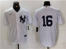 New York Yankees #16 Whitey Ford White Without Name Jersey 