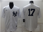 New York Yankees #17 White Without Name Cool Base Jersey 