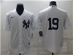 New York Yankees #19 White Without Name Cool Base Jersey 