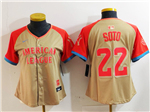 American League #22 Juan Soto Women's Cream 2024 MLB All-Star Game Limited Jersey