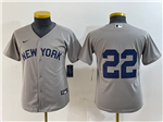 New York Yankees #22 Juan Soto Youth Gray Away Limited Jersey