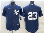 New York Yankees #23 Don Mattingly Navy Without Name Cool Base Jersey