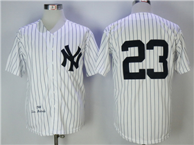 New York Yankees #23 Don Mattingly 1961 White Pinstripe Throwback Jersey