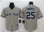 New York Yankees #25 Gleyber Torres Gray Cool Base Jersey