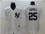 New York Yankees #25 Gleyber Torres White Cool Base Jersey