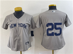 New York Yankees #25 Gleyber Torres Women's Gray Away Limited Jersey