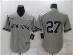 New York Yankees #27 Giancarlo Stanton Gray Without Name Cool Base Jersey