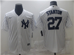 New York Yankees #27 Giancarlo Stanton White Cool Base Jersey 