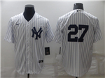 New York Yankees #27 Giancarlo Stanton White Without Name Cool Base Jersey 