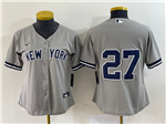 New York Yankees #27 Giancarlo Stanton Women's Gray Without Name Cool Base Jersey