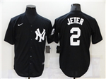 New York Yankees #2 Derek Jeter Black Fashion Cool Base Jersey 