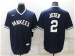 New York Yankees #2 Derek Jeter Navy Cooperstown Collection Cool Base Jersey