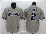 New York Yankees #2 Derek Jeter Gray Cool Base Jersey