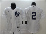 New York Yankees #2 Derek Jeter White Without Name Cool Base Jersey