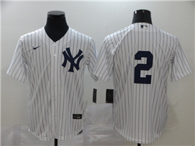 New York Yankees #2 Derek Jeter White Without Name Cool Base Jersey