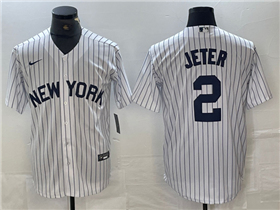 New York Yankees #2 Derek Jeter White Fashion Jersey