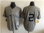 New York Yankees #2 Derek Jeter Throwback Gray Jersey