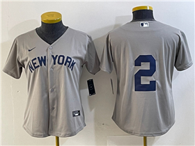 New York Yankees #2 Derek Jeter Women's Gray Away Limited Jersey