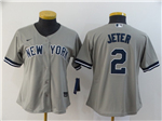 New York Yankees #2 Derek Jeter Women's Gray Cool Base Jersey