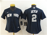 New York Yankees #2 Derek Jeter Women's Navy Cool Base Jersey