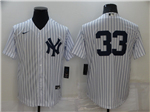 New York Yankees #33 White Without Name Cool Base Jersey