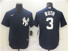 New York Yankees #3 Babe Ruth Navy Cool Base Jersey 