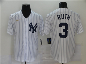 New York Yankees #3 Babe Ruth White Cool Base Jersey