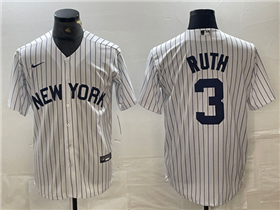 New York Yankees #3 Babe Ruth White Fashion Jersey