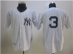 New York Yankees #3 Babe Ruth 1929 Throwback White Pinstripe Jersey