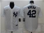 New York Yankees #42 Mariano Rivera White Cool Base Jersey 