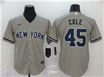 New York Yankees #45 Gerrit Cole Gray Cool Base Jersey