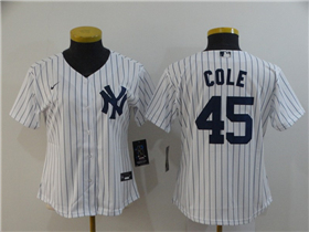 New York Yankees #45 Gerrit Cole Women's White Cool Base Jersey