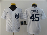 New York Yankees #45 Gerrit Cole Youth White Cool Base Jersey