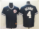 New York Yankees #4 Lou Gehrig Navy Throwback Jersey