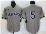 New York Yankees #5 Joe DiMaggio Gray Without Name Cool Base Jersey