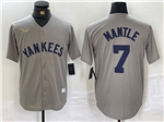 New York Yankees #7 Mickey Mantle Gray Cooperstown Collection Jersey