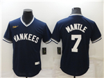 New York Yankees #7 Mickey Mantle Navy Cooperstown Collection Cool Base Jersey