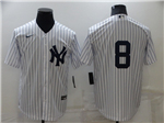 New York Yankees #8 Yogi Berra White Without Name Cool Base Jersey 