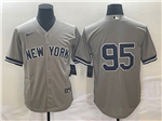 New York Yankees #95 Oswaldo Cabrera Gray Without Name Cool Base Jersey