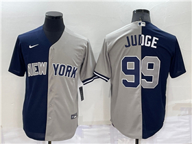 New York Yankees #99 Aaron Judge Split Gray/Navy Cool Base Jersey