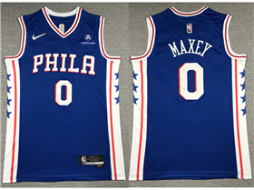 Philadelphia 76ers #0 Tyrese Maxey Blue Swingman Jersey