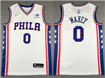 Philadelphia 76ers #0 Tyrese Maxey White Swingman Jersey