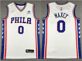 Philadelphia 76ers #0 Tyrese Maxey White Swingman Jersey