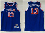 Philadelphia 76ers #13 Wilt Chamberlain Throwback Blue Jersey