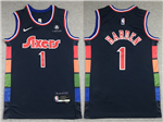 Philadelphia 76ers #1 James Harden 2021-22 Navy City Edition Swingman Jersey