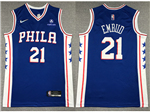 Philadelphia 76ers #21 Joel Embiid Blue Swingman Jersey